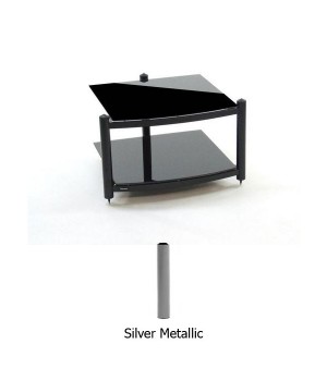 Atacama Equinox RS 2 Shelf Base Module Hi-Fi Silver Metallic/Piano Black Glass